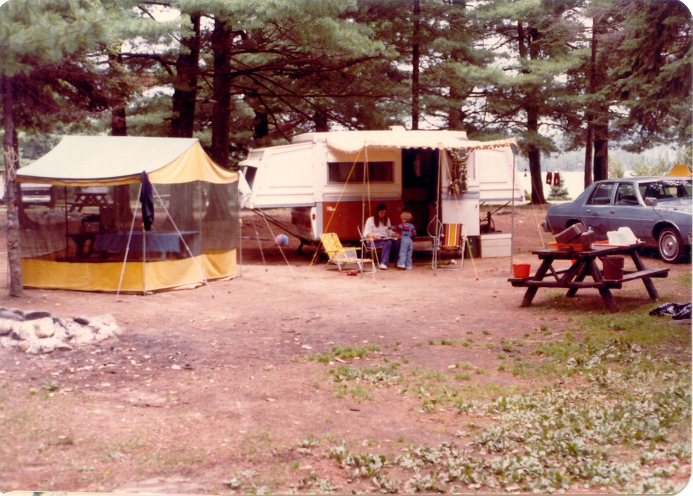 vintage photo of campsite