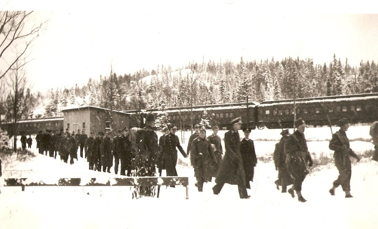 German Prisoners Arriving at Neys Camp 100 in 1941