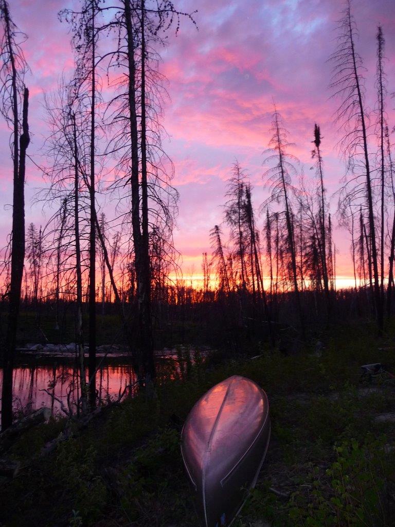 canoe on campsite