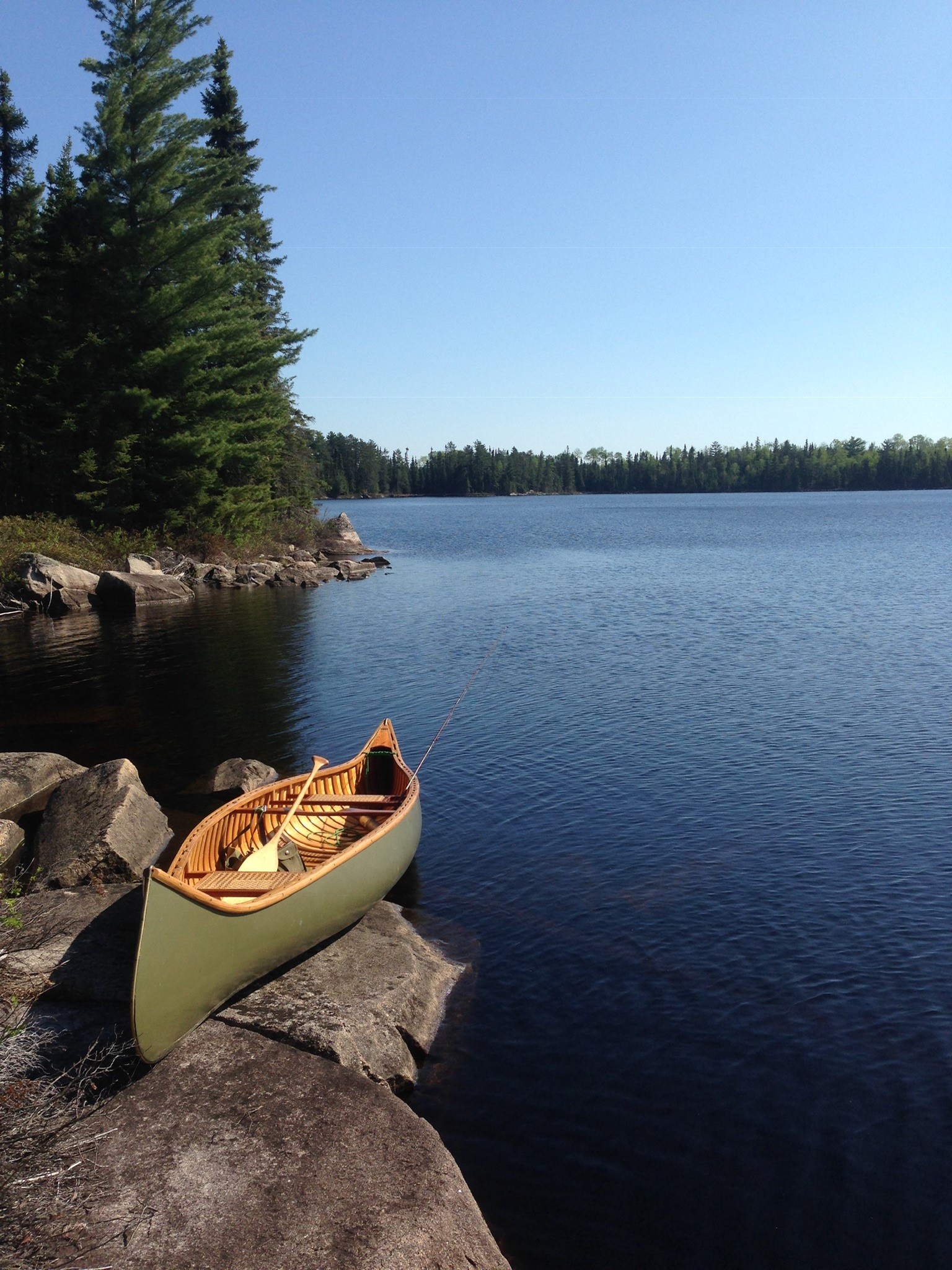 canoe on shoreline