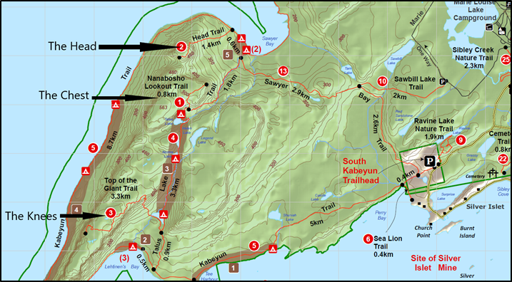 Illustrated map of the Sleeping Giant