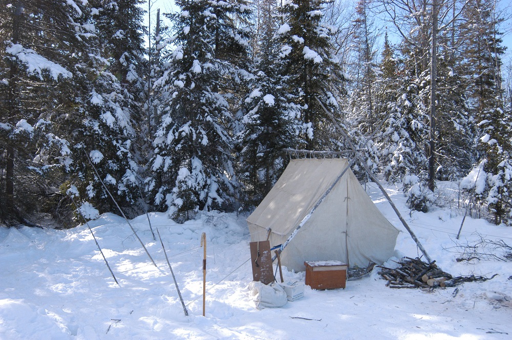 prospector tent in snow