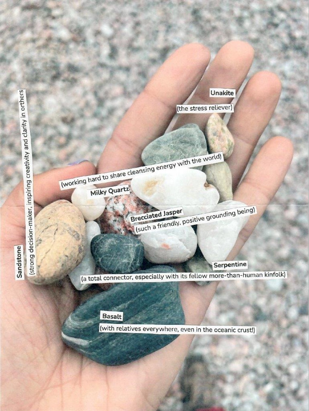 hand holding rocks