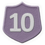 badge with number 10