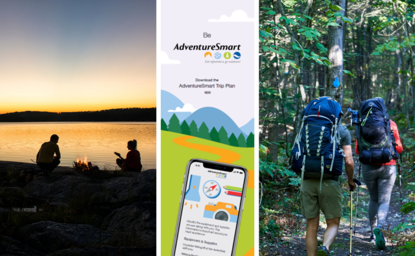 collage de campeurs et de l’application AdventureSmart
