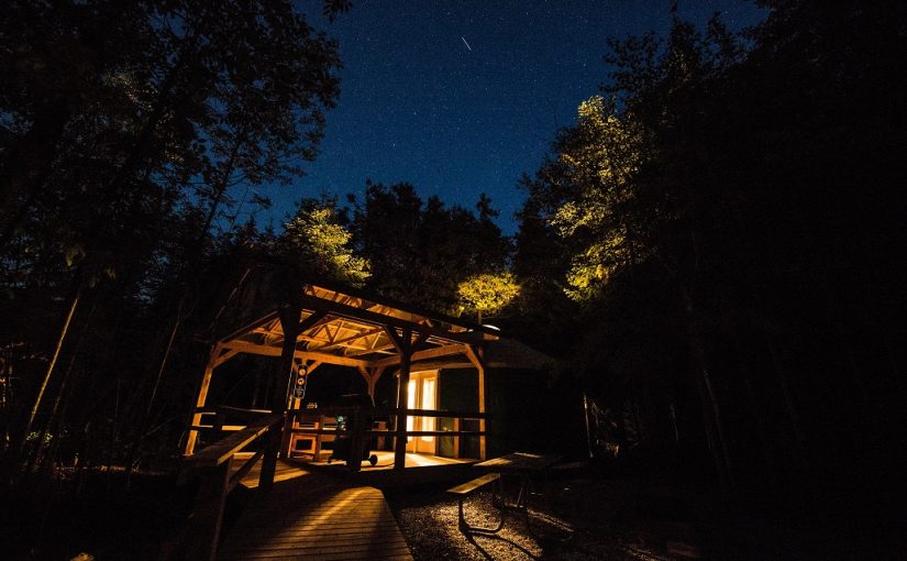 Yurt at night under the stars