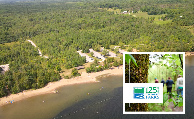 Balsam Lake aerial view with OP125 logo