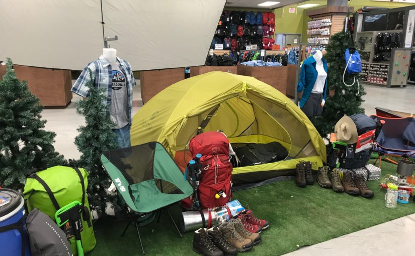 backcountry campsite in a store