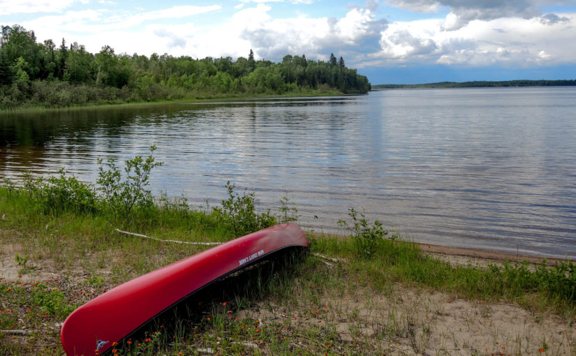 Photo of shored canoe at Ivanhoe Lake Provincial Park